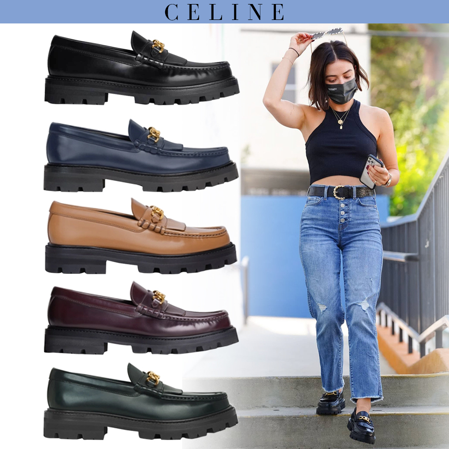 CELINE トリオンフチェーン付き マーガレット ローファー