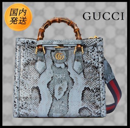 GUCCI Totes Casual Style Blended Fabrics 2WAY Leather Party Style