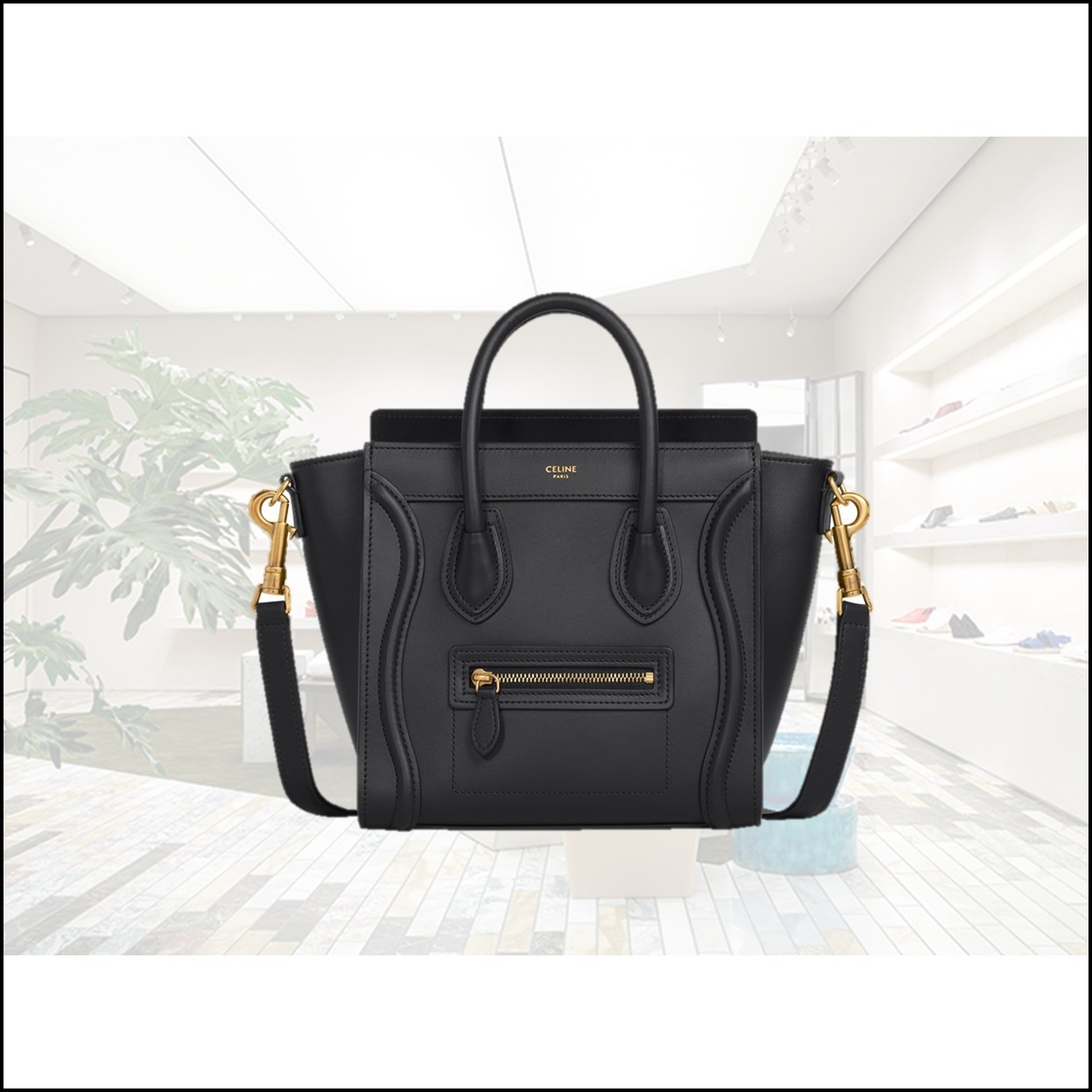 返品送料無料】 ラゲージ CELINE/セリーヌ ナノ スムースカーフスキン