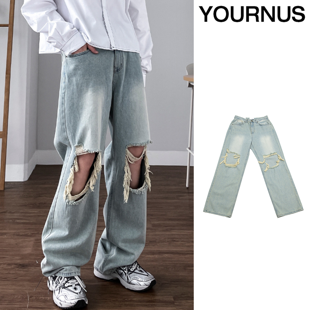 【YOURNUS】 Yello Vintage Washed Wide Denim