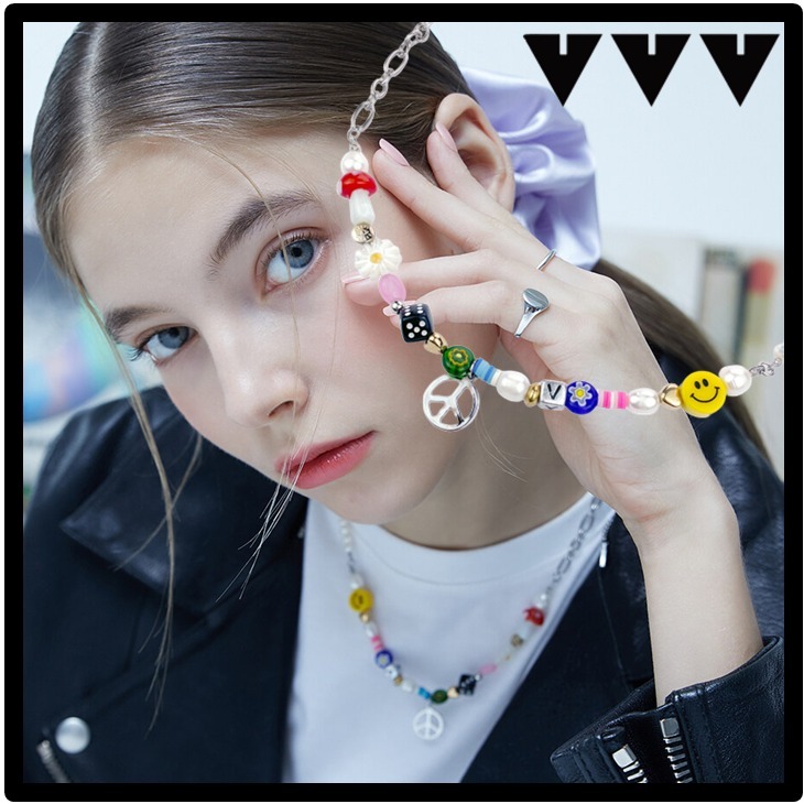 Stray Kids 着用★関税込★VVV★PEACE PENDANT BEADS NEACKLACE