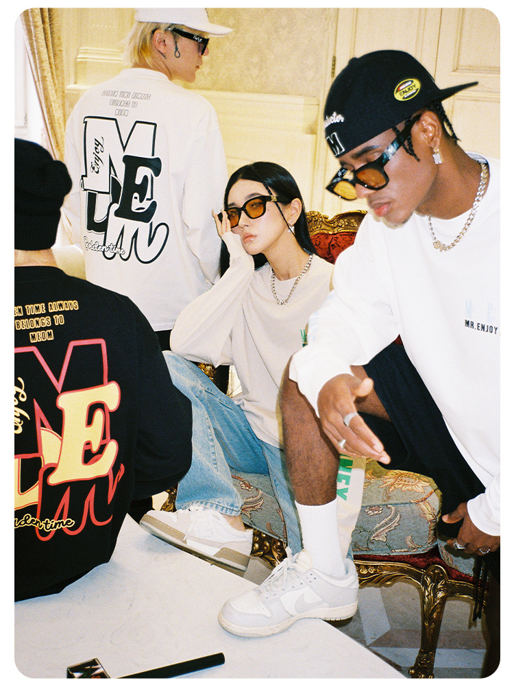 MEDM 長袖Tシャツ バックプリント ロゴ 大人気 男女兼用 ルーズ MEDM 新作 長袖 Tシャツ バックプリント 大人気 男女兼用 ロンT