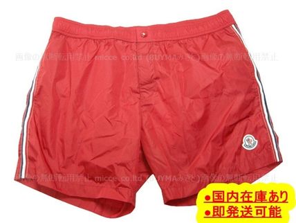 MONCLER More Shorts Size L-XL◆ MONCLER logo Shorts Swimwear BOXER MARE Red Men's