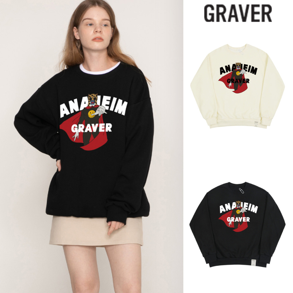 【GRAVER】22FW★ Leopard Hero Smile Sweatshirt