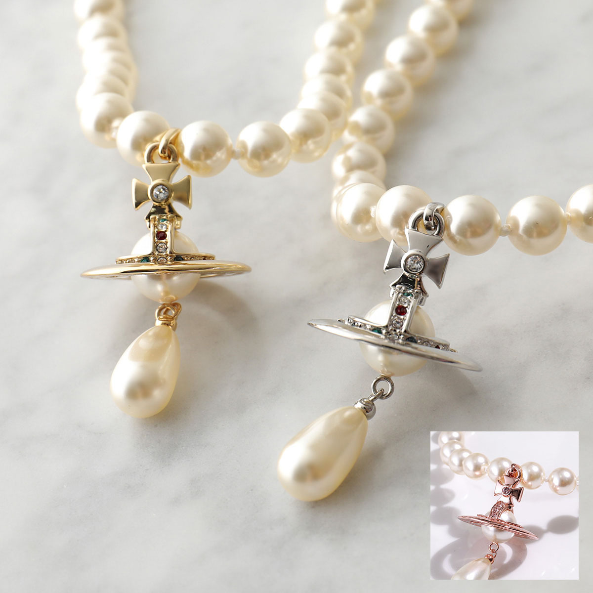 Vivienne Westwood ネックレス ONE ROW PEARL DROP 63030008