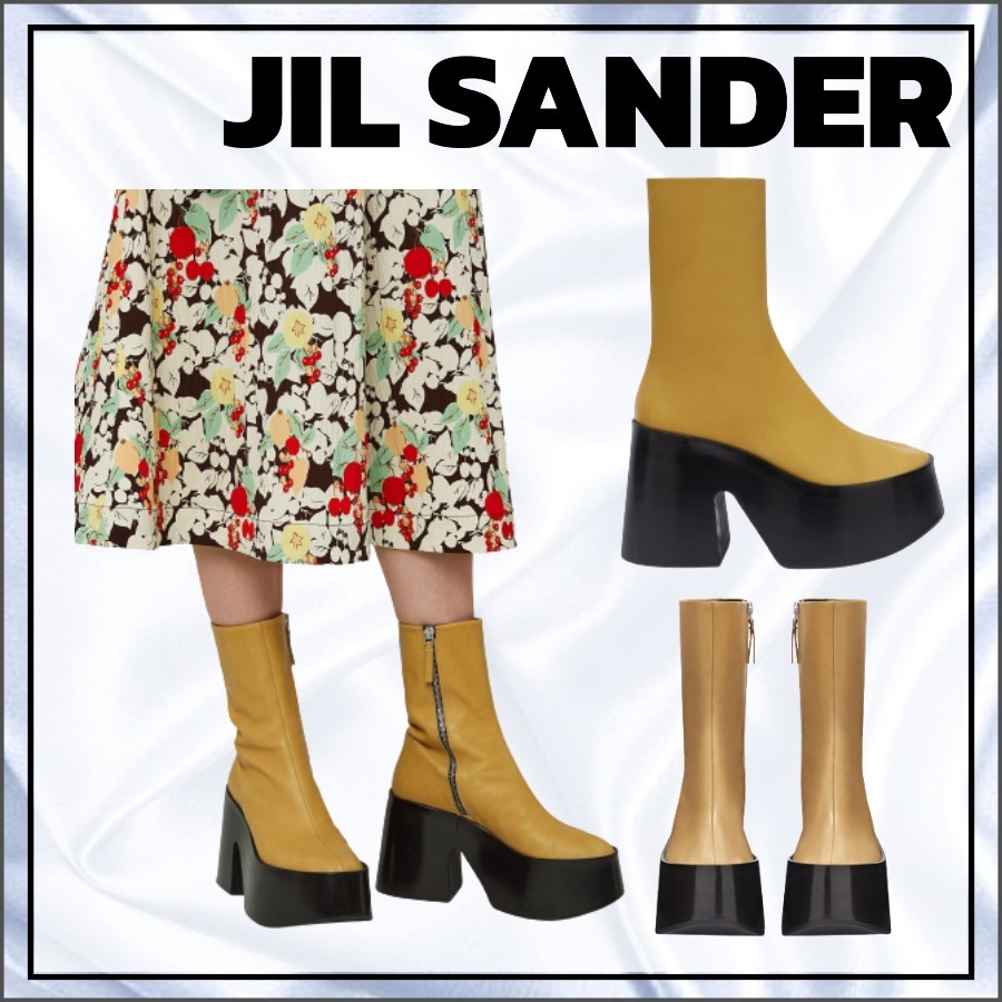 直営店】JIL SANDER☆ブロックヒール プラットフォームブーツ - www ...