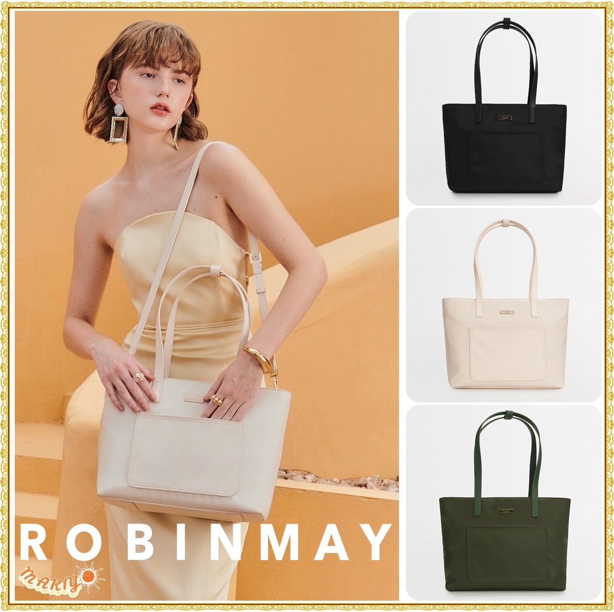 送料込★ROBINMAY★蜜ka托特包★A4可 ナイロン ショルダーバッグ