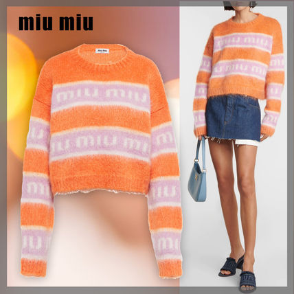 ボーダー MiuMiu x ニット・セーター(レディース) - 海外通販のBUYMA
