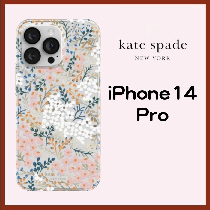 【kate spade】iPhone14Proケース マルチ フローラル ★花柄★