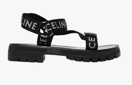 CELINE More Sandals Unisex Street Style Logo Sandals