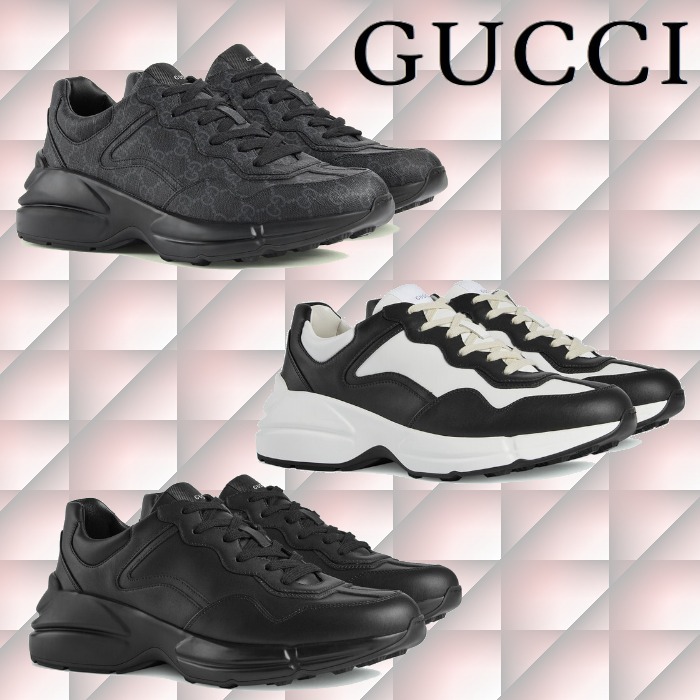 GUCCI スニーカー 厚底靴 ライトン レザーシューズ ダッドスニーカー
