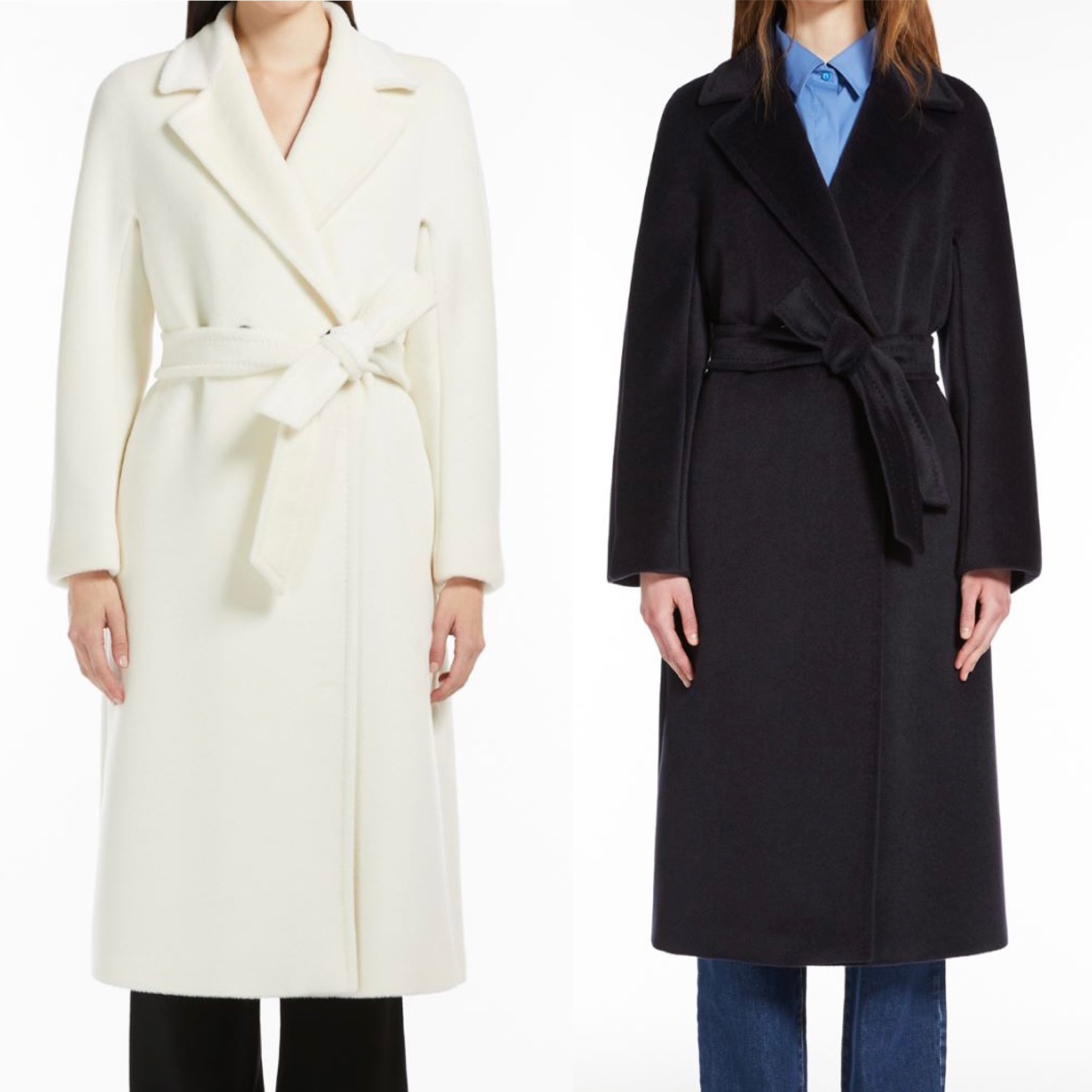 DT Max Mara ダブルブレストコート ウール アルパカ ベルト - www ...
