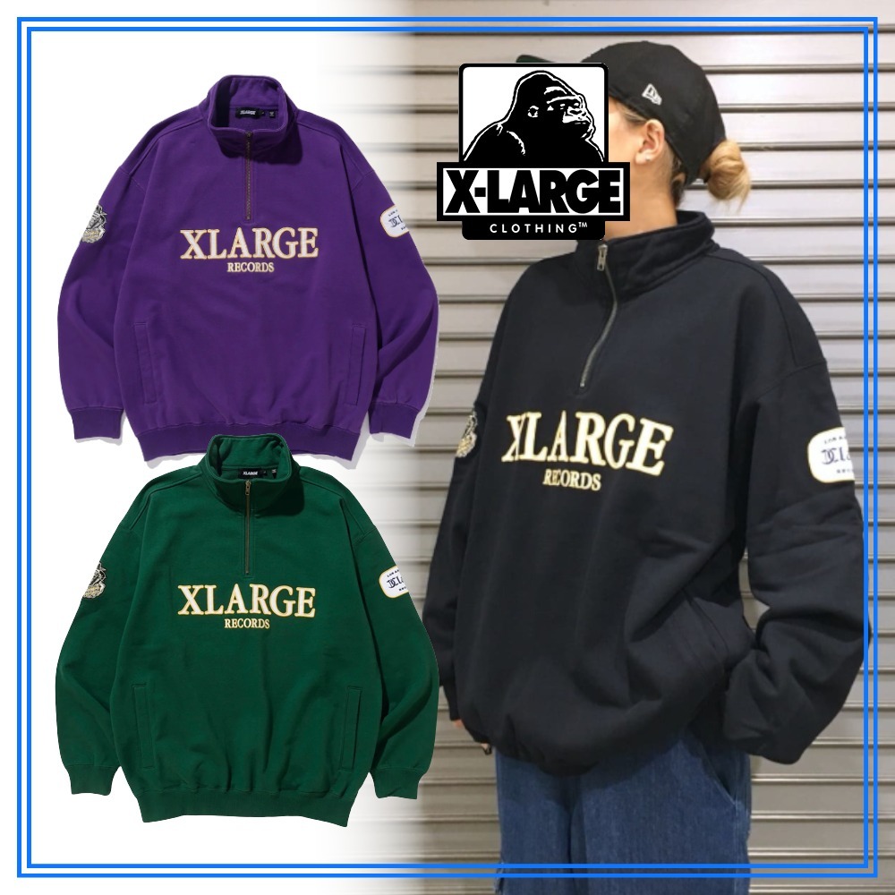 完売確実 XLARGE XL RECORDS HALF ZIP PULLOVER SWEAT ...