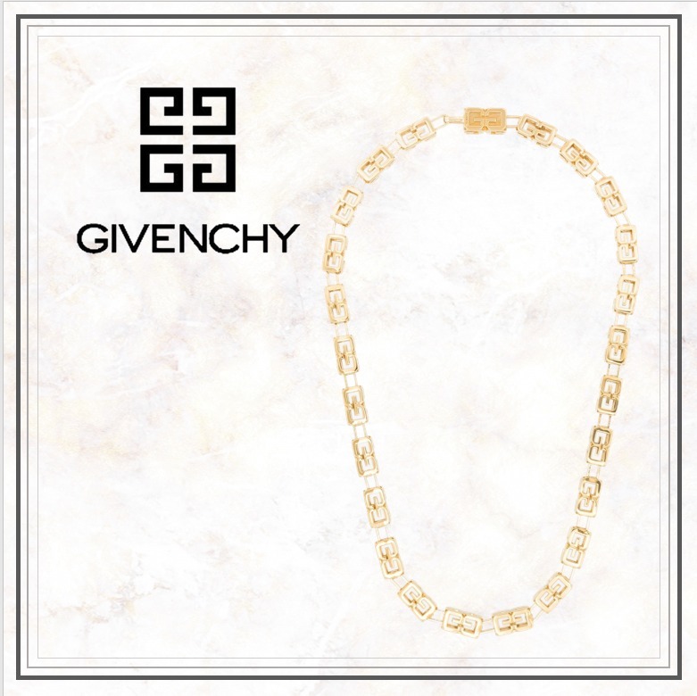 ジバンシー givencey 未使用 ネックレス シルバー Gキューブ 真鍮