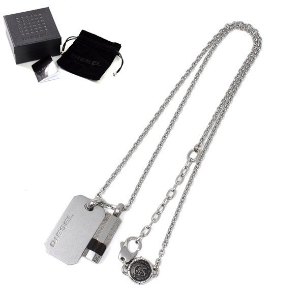 DIESEL ディーゼル DX1156040 ネックレス OBSIDIAN ロゴプレート