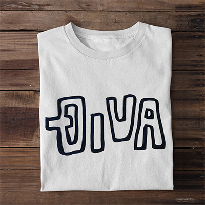 ロゴ プリント＆紐刺繍 3D刺繍 Tシャツ 半袖