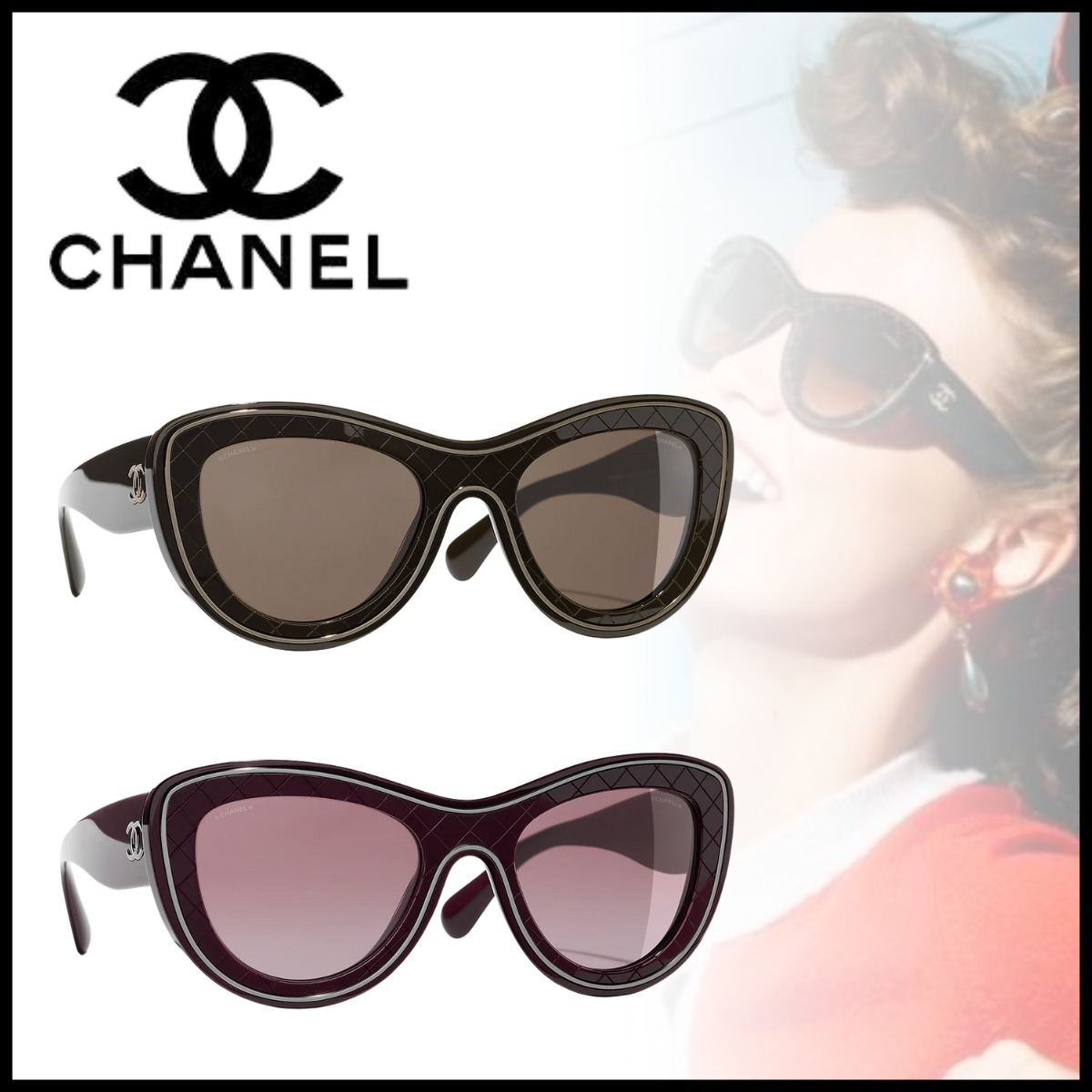 Chanel 5397 53mm Sunglasses in Brown