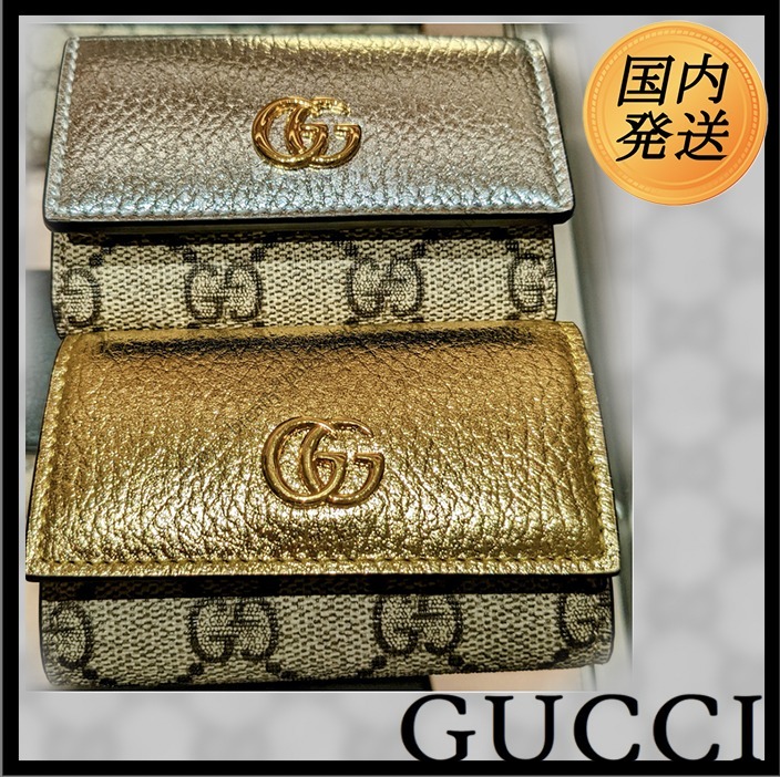 限定♪【国内発送★GUCCI】〔GGマーモント〕 レザー キーケース