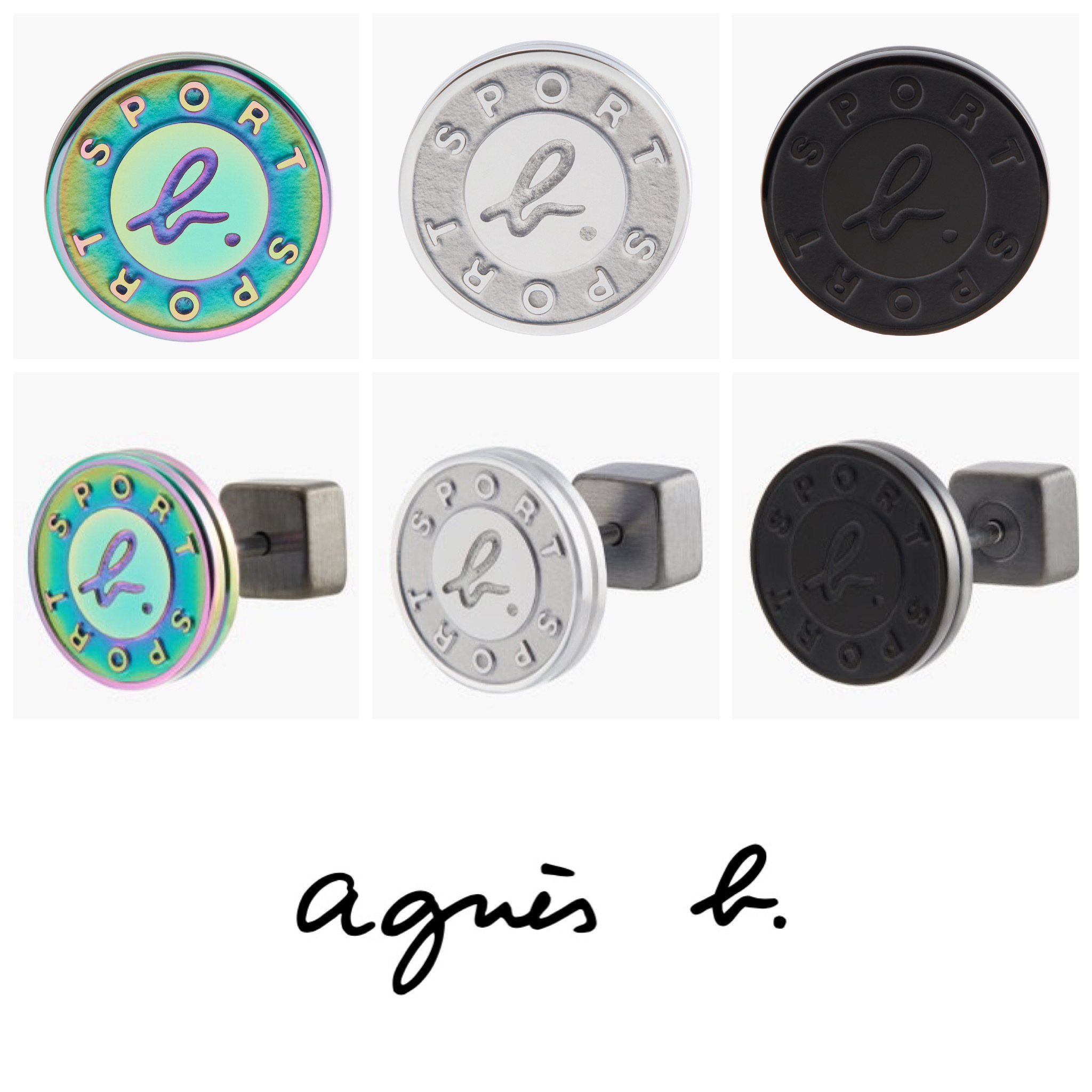 ☆agnes b. アニエスベー Sport b. ピアス 片耳 丸型 ロゴ