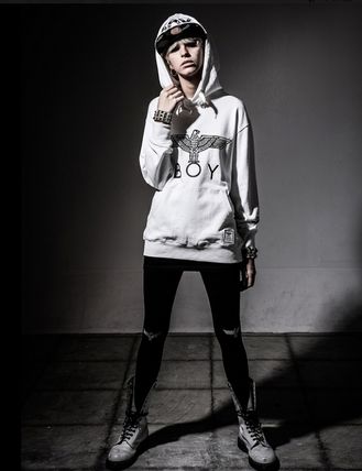BOY LONDON Unisex Street Style Long Sleeves Cotton Hoodies