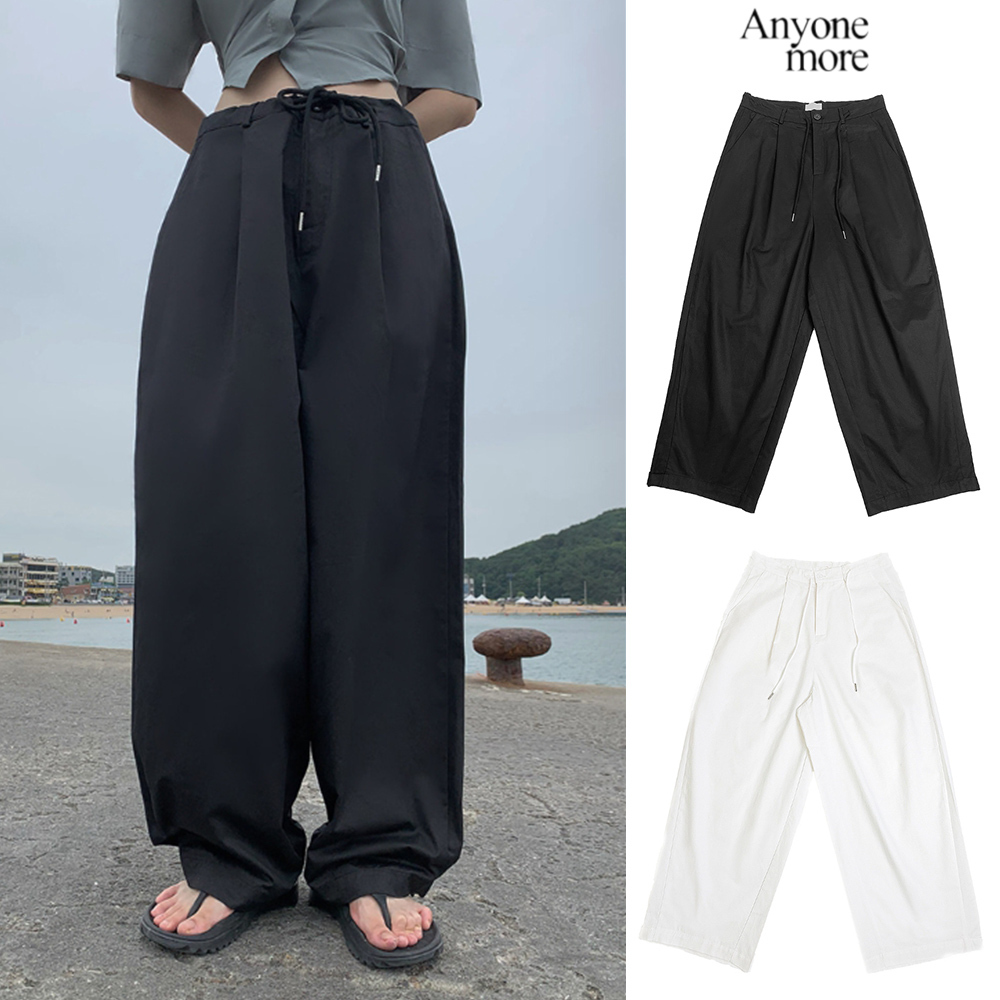 【Anyone more】Star Detail Wide Pants
