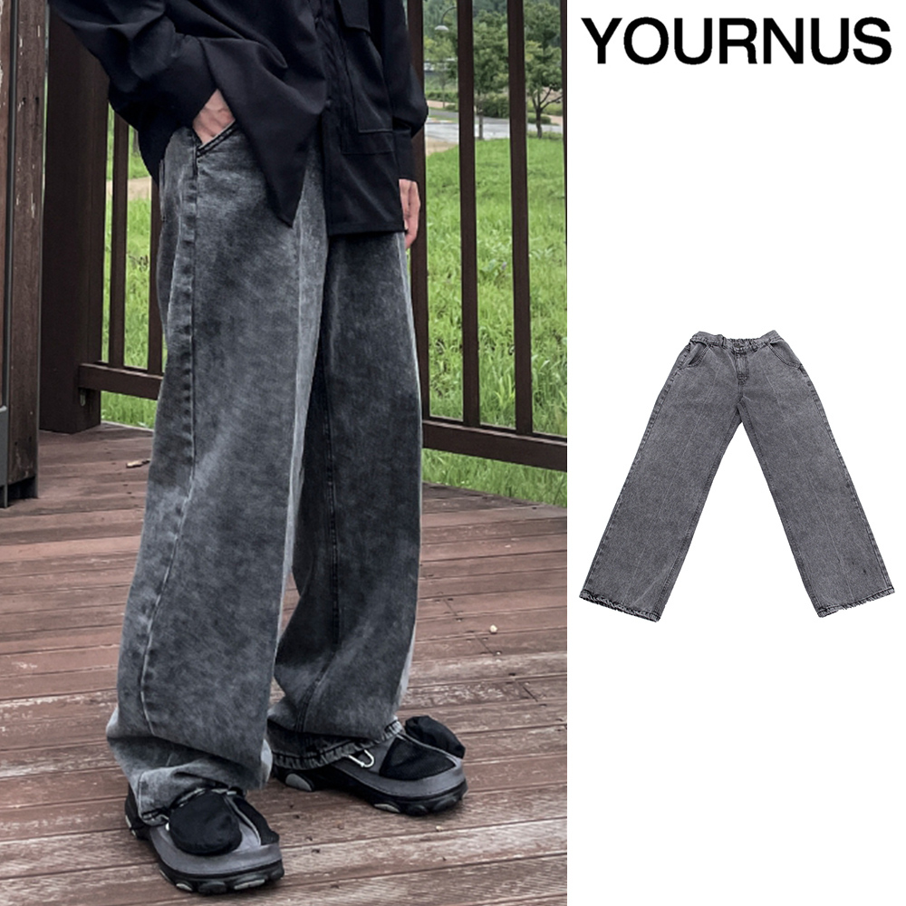 【YOURNUS】InQ Gray Stone Wide Denim