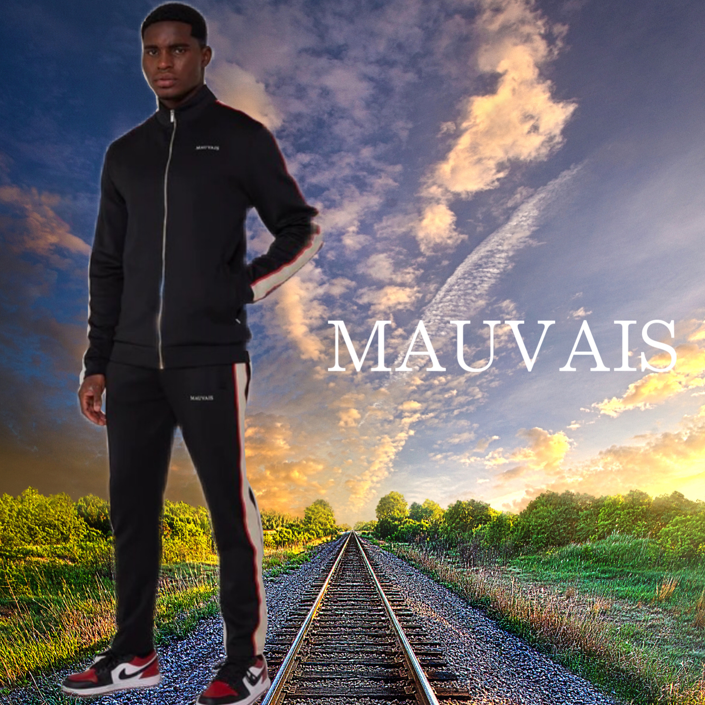 ☆関税/送料込み☆【Mauvais】テーピングトラックジャージセット ☆関税/送料込み☆【Mauvais】テーピングトラックジャージセット