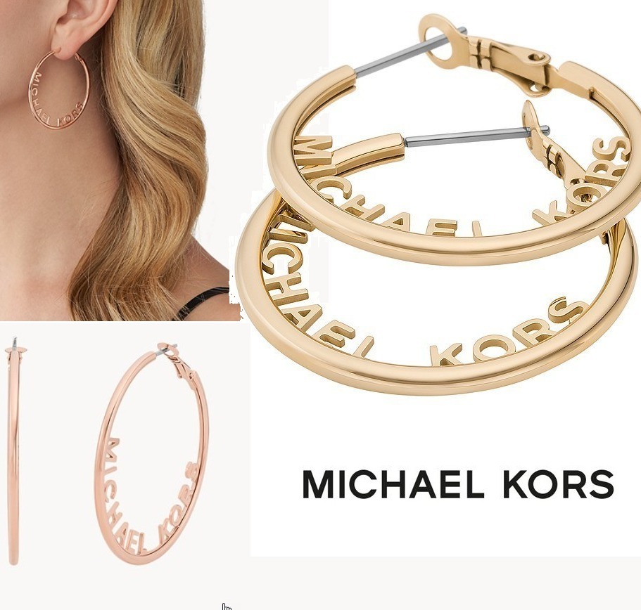 Michael Kors☆MK ゴールド ステンレス【フープピアス】