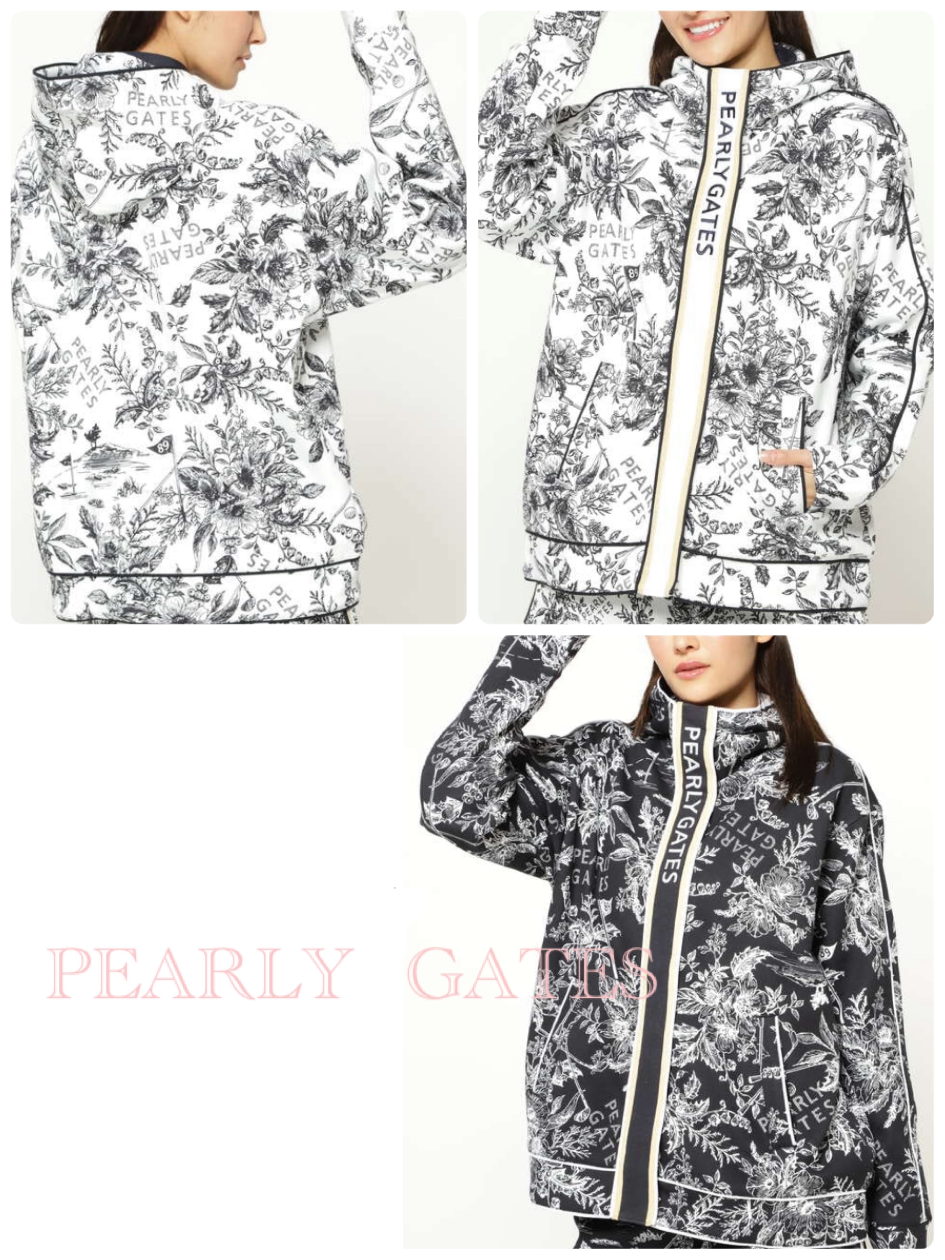 5☆好評 パーリーゲイツ PEARLY GATES アーガイル柄パーカー レディス