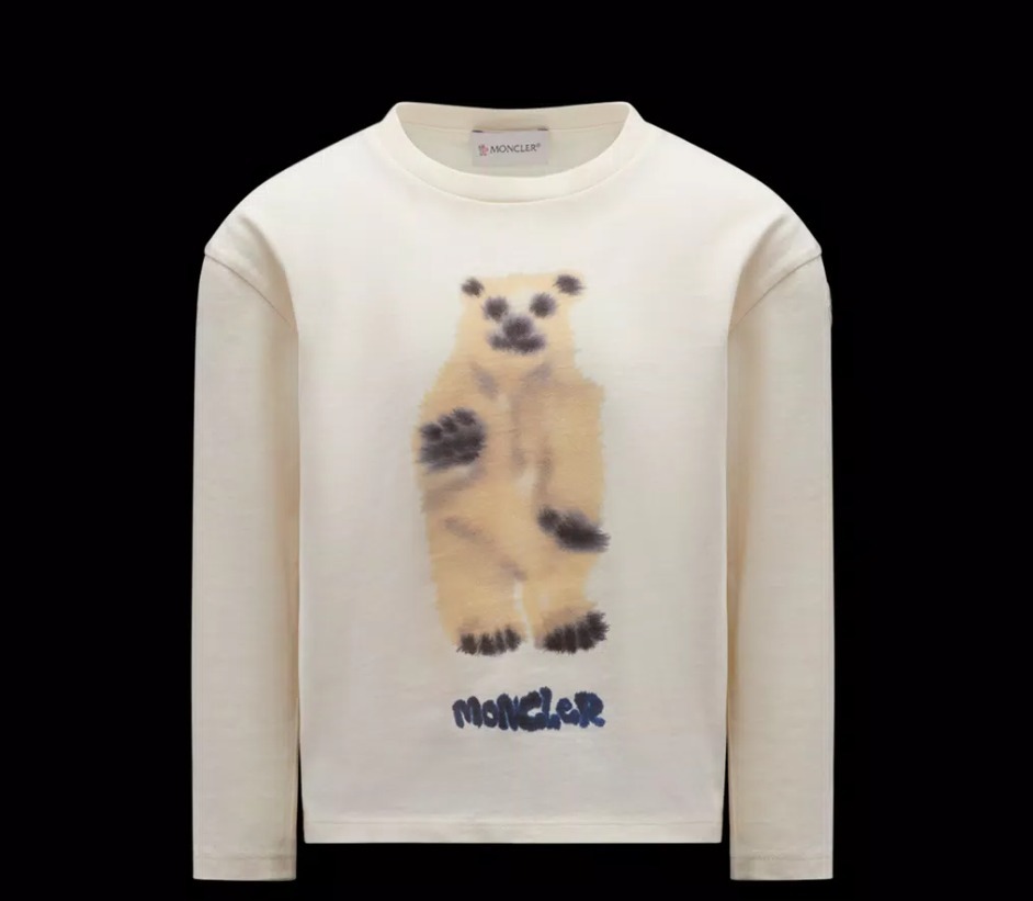 MONCLER2022/23秋冬キッズ 水彩調モチーフ 長袖Tシャツ 4A/5A/6A