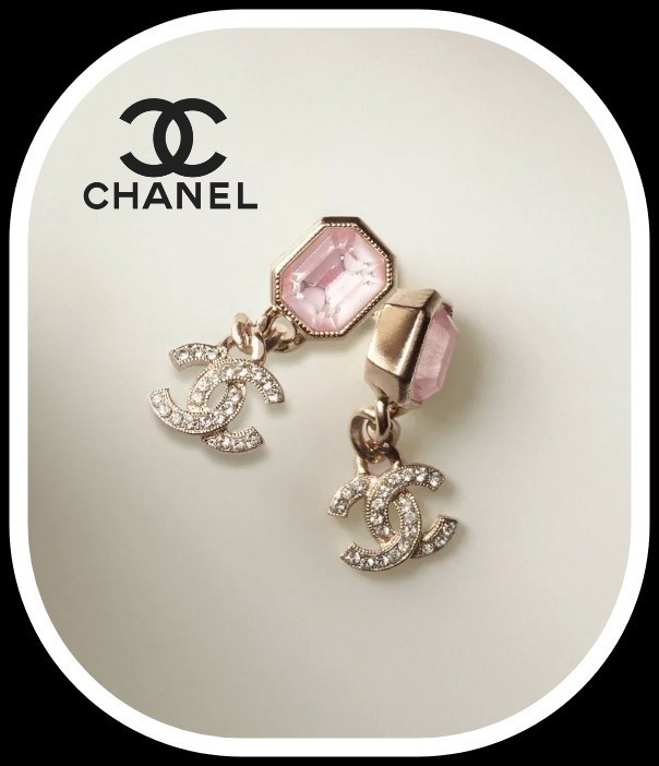 正式的 CHANEL キラキラ ピンク ビジュー ピアス イヤリング かわいい