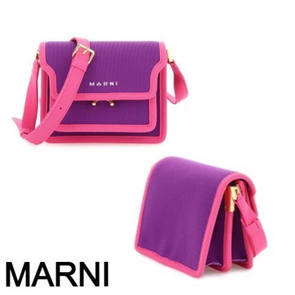 マルニ(MARNI)ジャカードニットミニトランクソフトバッグ ピンク