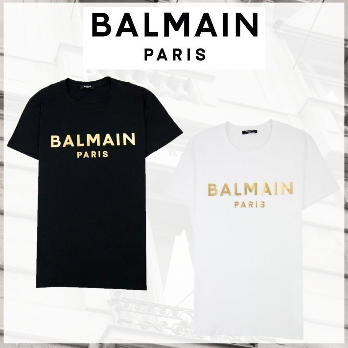 ☆BALMAIN☆ ゴールド パリ ロゴ Tシャツ