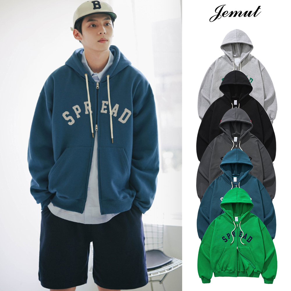 【JEMUT】22FW★ Spread brushed hood zip-up