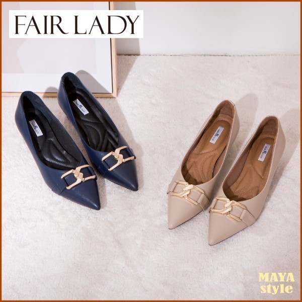 Fair Lady◆猫足ヒール パンプス ゴールドバックル ポインテッド