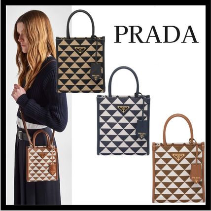 Prada Embroidered Fabric Small Symbole Shopping Bag - 1BA354_2FKL_F0J0A