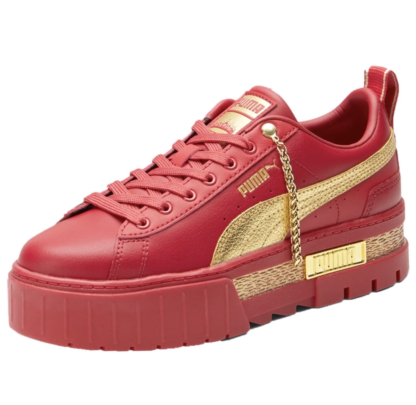 PUMA Mayze メイズ レッド/ゴールド 厚底 プラットフォーム
