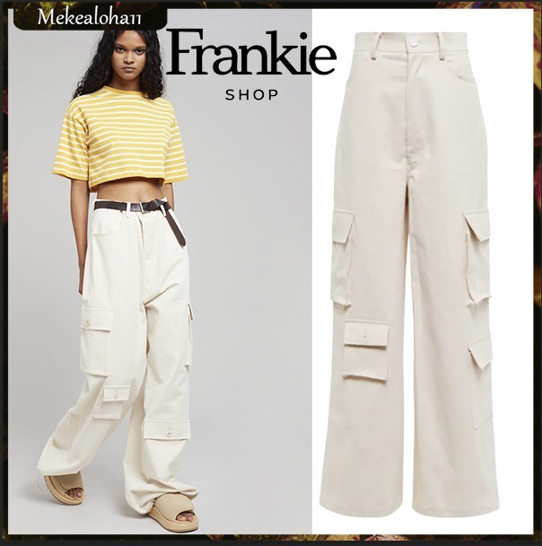 FRANKIE SHOP☆HAILEY オーバーサイズ カーゴ パンツ - ベージュ
