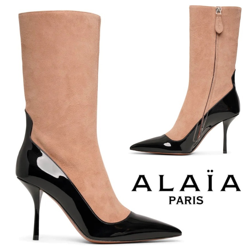 Alaia (アライア) バイマテリアル アンクルブーツ 新品セール・送料無料 レディースファッション 