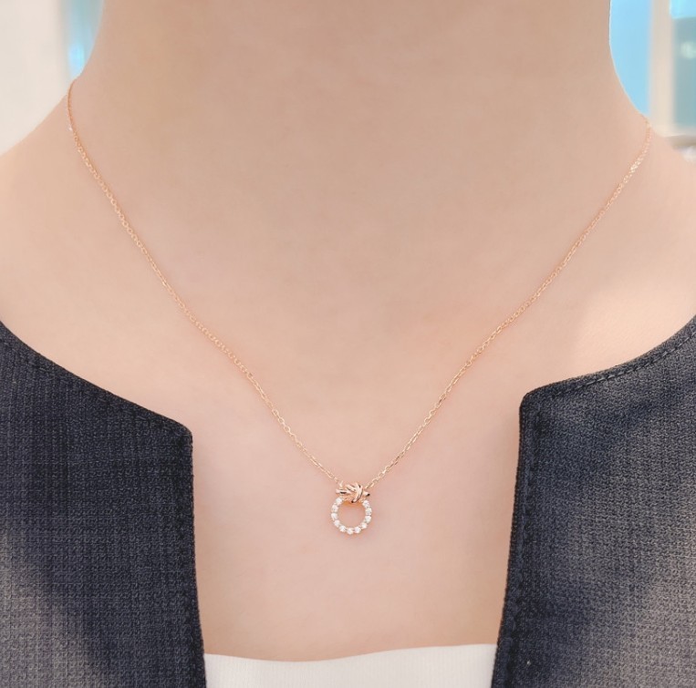 STONE HENgE◇Silver925 ローズゴールド 結い紐 ネックレス STONE HENgE◇silver925 ローズゴールド C.Z ネックレス
