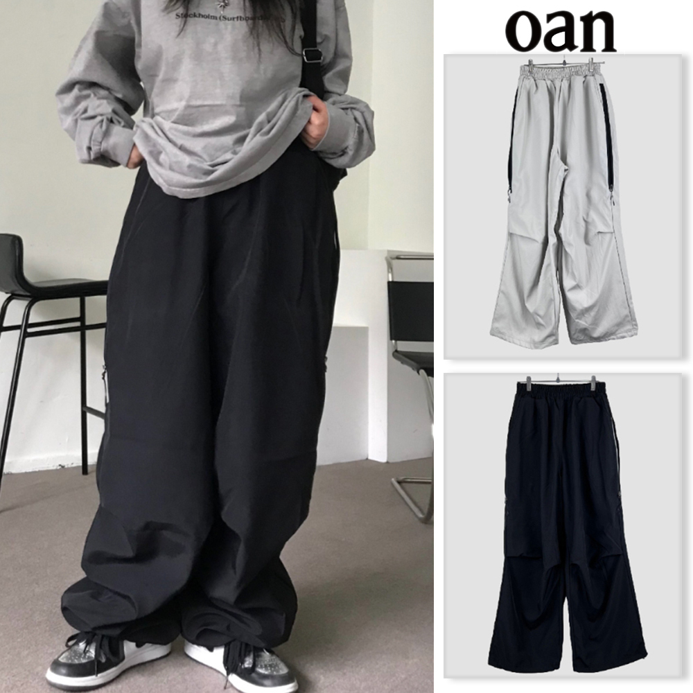 【oan】(Unisex)Slow Zipper Wide Pants