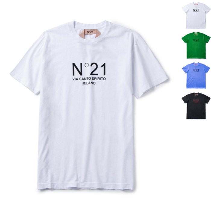 N°21 Tシャツ ロゴプリント クルーネック スウェットシャツ (N21