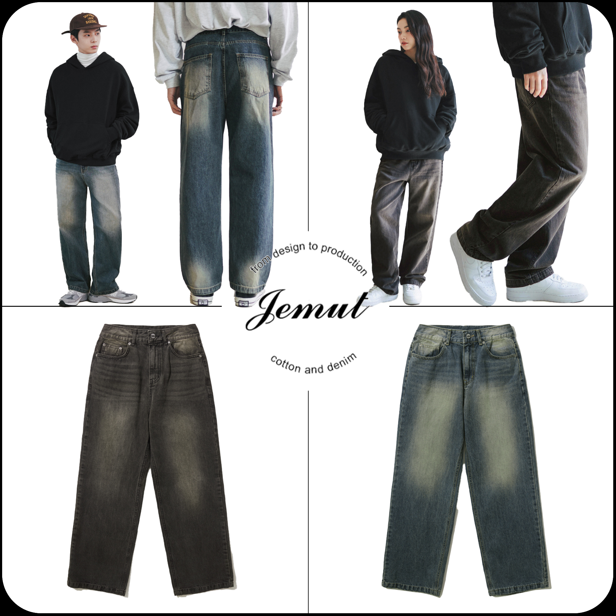 [JEMUT]★OLIN VINTAGE WASHING DENIM PANTS