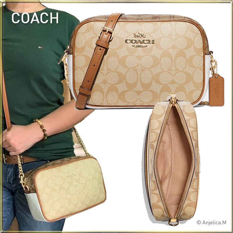 人気デザイン COACH ジェイミー カメラバッグ シグネチャー 即納在庫品