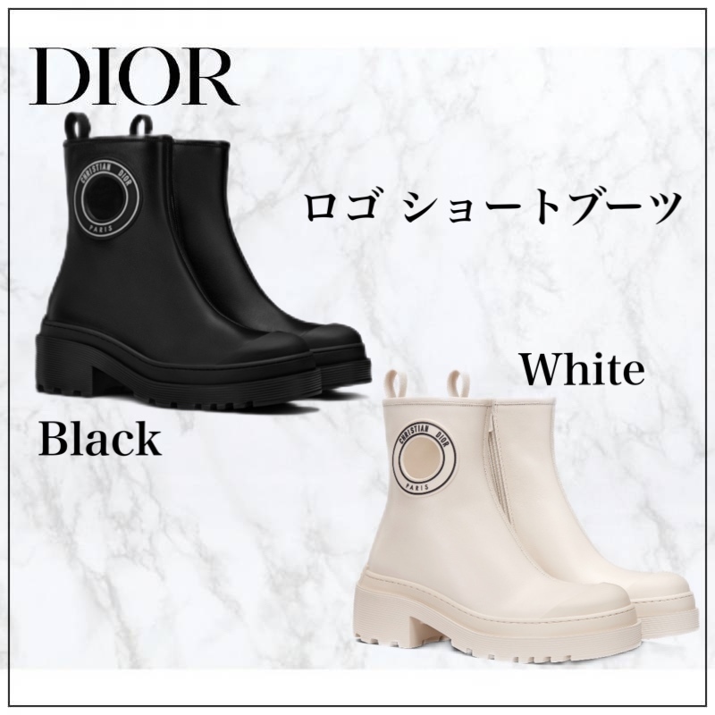高価値 【厚底が可愛い♪】DIOR ショートブーツ ロゴ ショートブーツ