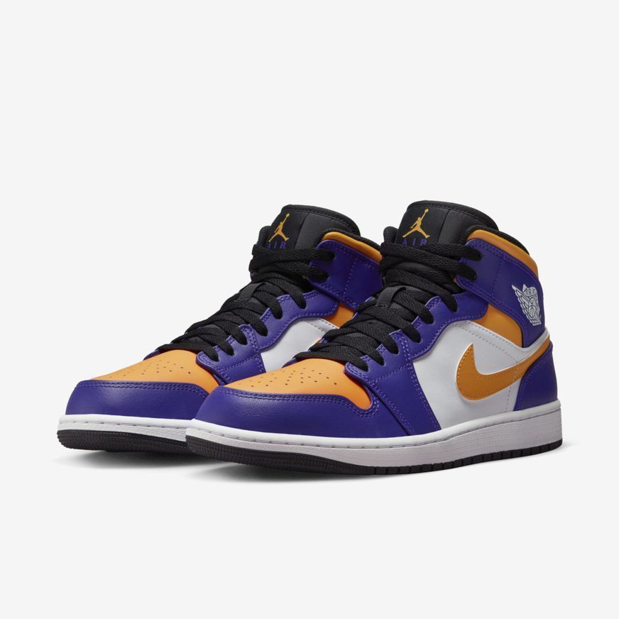 ★NIKE★大人気★AIR JORDAN 1 MID \"レイカーズ\"★追跡可