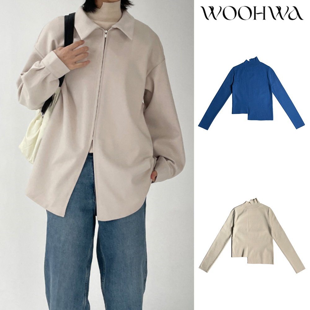 【WOOHWA】UNBAL CUT LSLEEVES