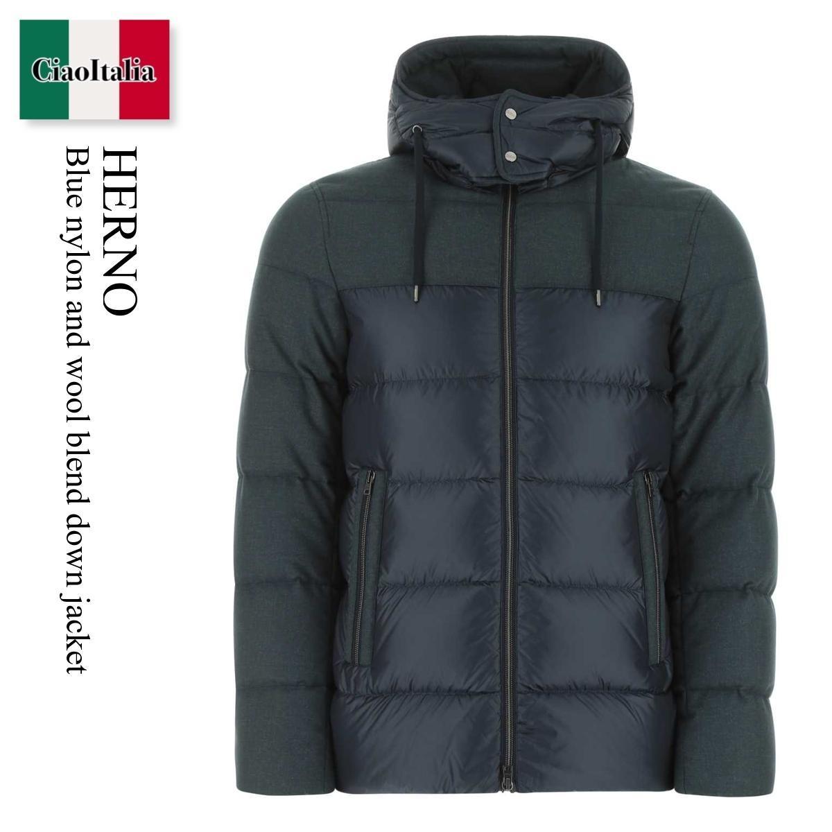 人気の春夏 Herno jacket down blend wool and nylon Blue ダウン ...