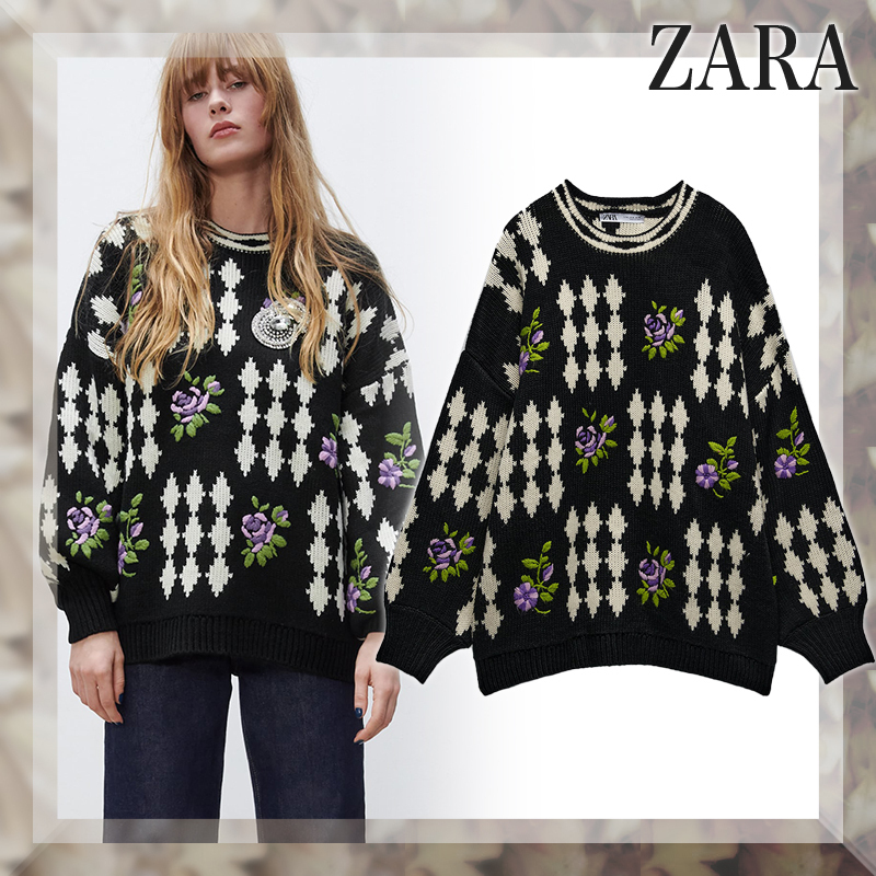 数量は多数量は多ZARA ジャガードニットセーター S ニット | dj.siedlce.pl