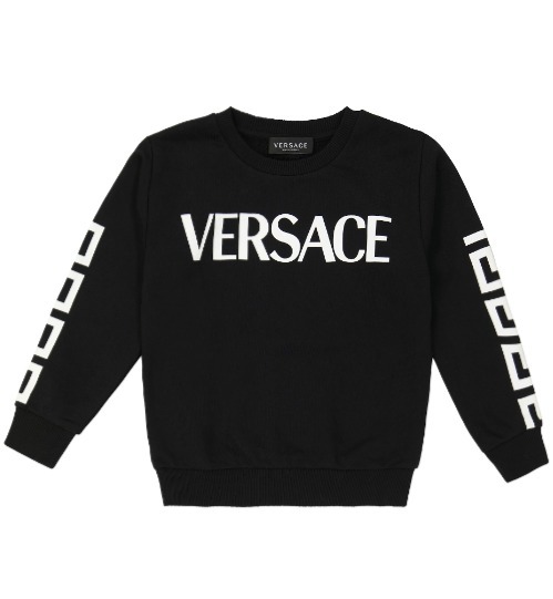 VERSACE キッズ ロゴ コットン スウェット シャツ 子供服